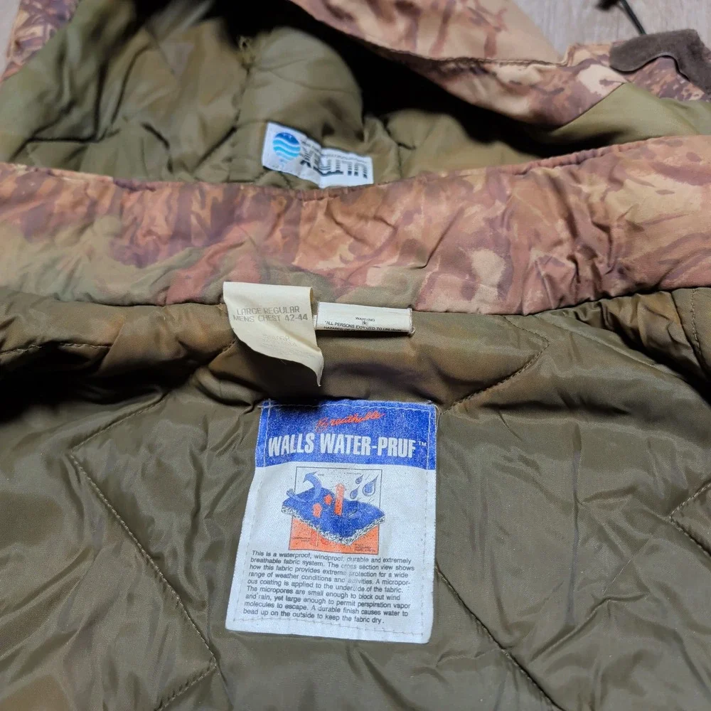 Vintage Walls Water-Pruf Realtree Camo Hunting Jacket Thinsulate Mens Large USA - Picture 7 of 10